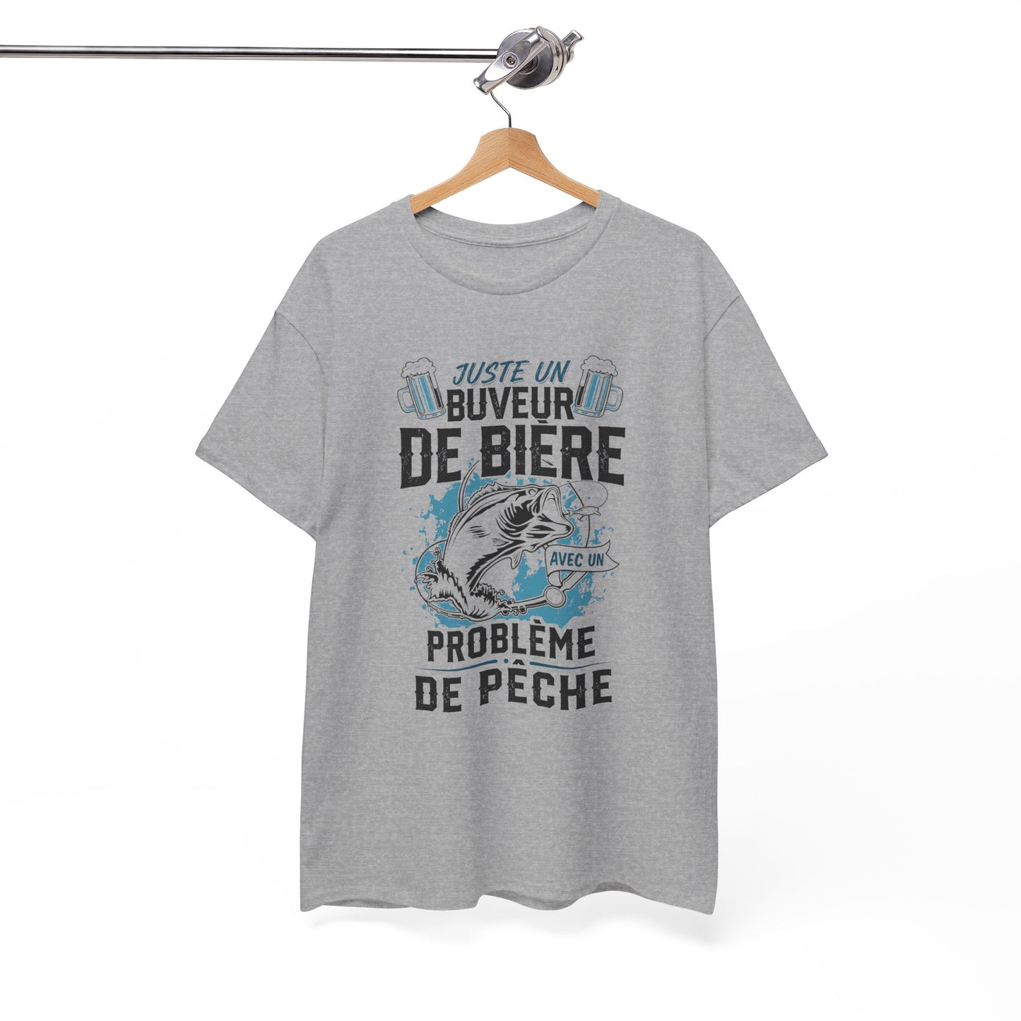 T-Shirt Pêche Homme – Cadeau Pêcheur Humour Bière – Passion Poisson Canne à Pêche – Idée Cadeau Papa Pêcheur Anniversaire