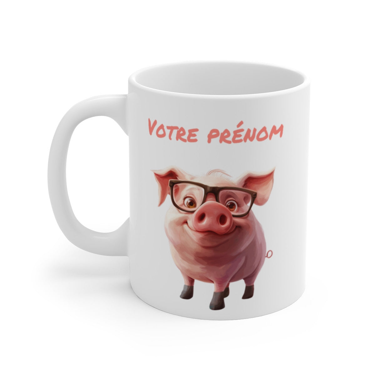 Mug Tasse Personnalisable Cochon Mignon - Ajoutez Votre Prénom, Design Drôle et Unique pour enfant et adulte