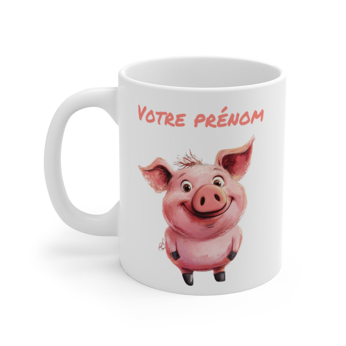 Mug Tasse Personnalisable Cochon Rieur – Ajoutez Votre Prénom, Cadeau Drôle et Original pour enfant et adulte