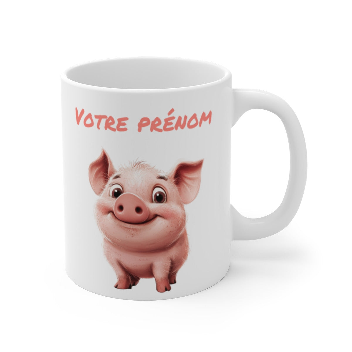 Mug Tasse Personnalisé Cochon Mignon – Ajoutez un Prénom, Cadeau Drôle et Original enfant et adulte