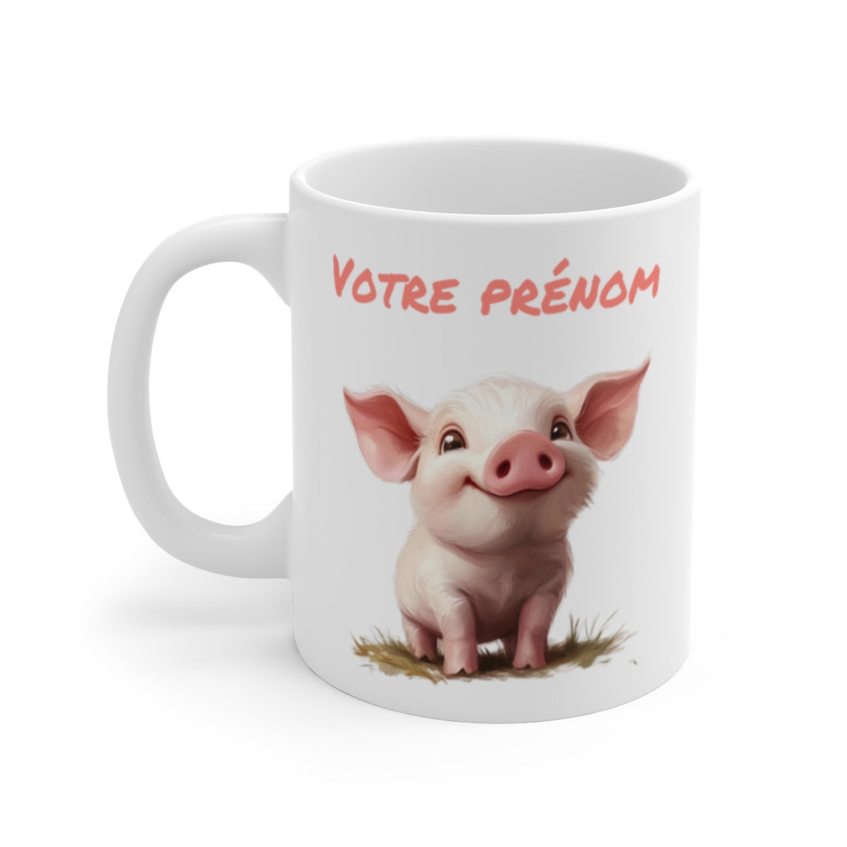Mug Tasse Animal Personnalisable Cochon Mignon – Cadeau Unique et Drôle avec Prénom