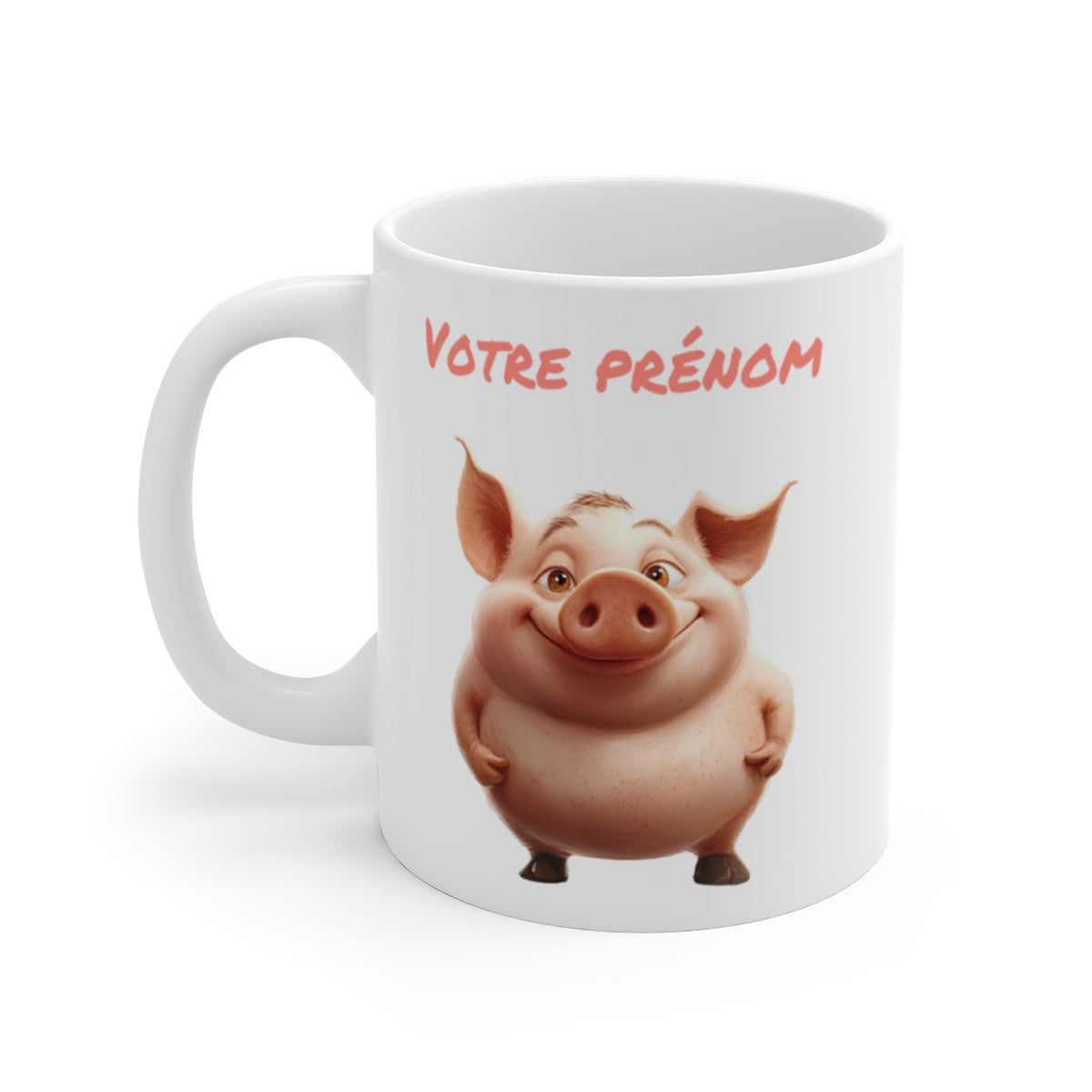 Mug Tasse Personnalisé avec Prénom Petiit Cochon Rigolo Céramique Haute Qualité  Idée Cadeau Unique