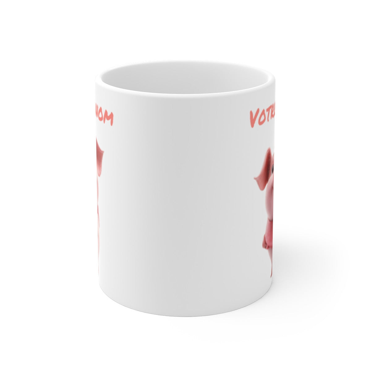 Mug Tasse Personnalisable avec Prénom - Adorable Cochon Rose Céramique Premium  Idée Cadeau Unique et Drôle