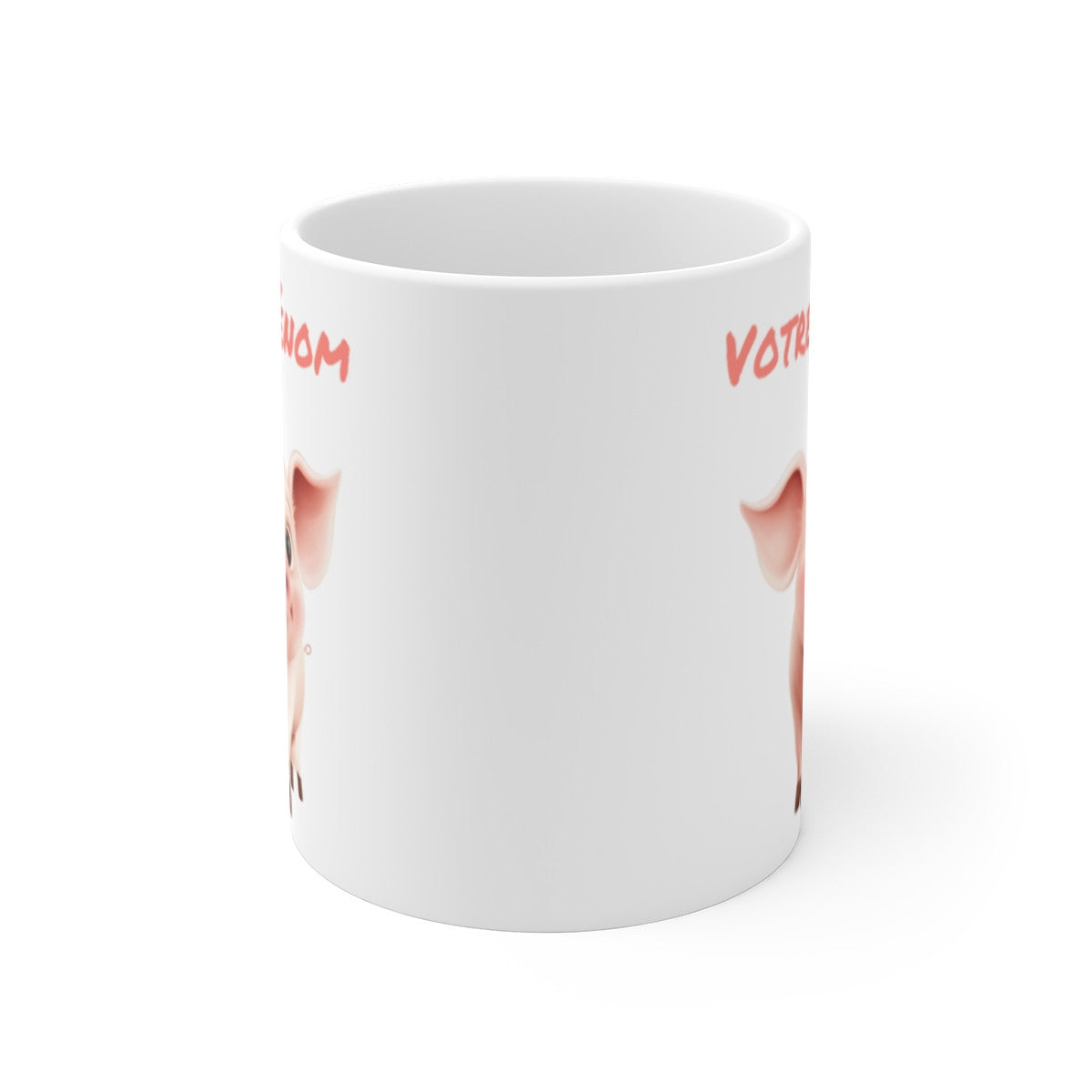 Mug Tasse Animal Personnalisable avec Prénom - Adorable Cochon  Tasse en Céramique Idéale pour un Cadeau Unique et Original
