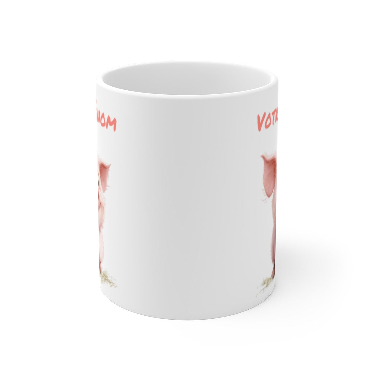 Mug Tasse Personnalisé en Céramique - Petit Cochon Rose Mignon avec Prénom Tasse Unique et Originale