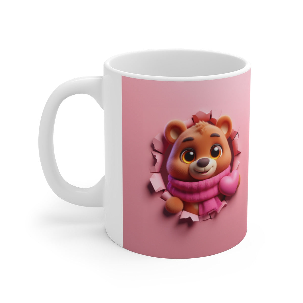 Mug Personnalisé Ours Mignon Casse-Mur – Cadeau Original et Unique pour Amoureux des Animaux Design