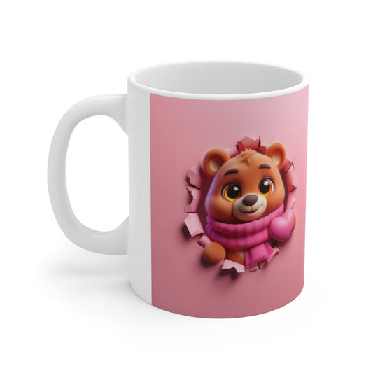 Mug Personnalisé Ours Mignon Casse-Mur – Cadeau Original et Unique pour Amoureux des Animaux Design