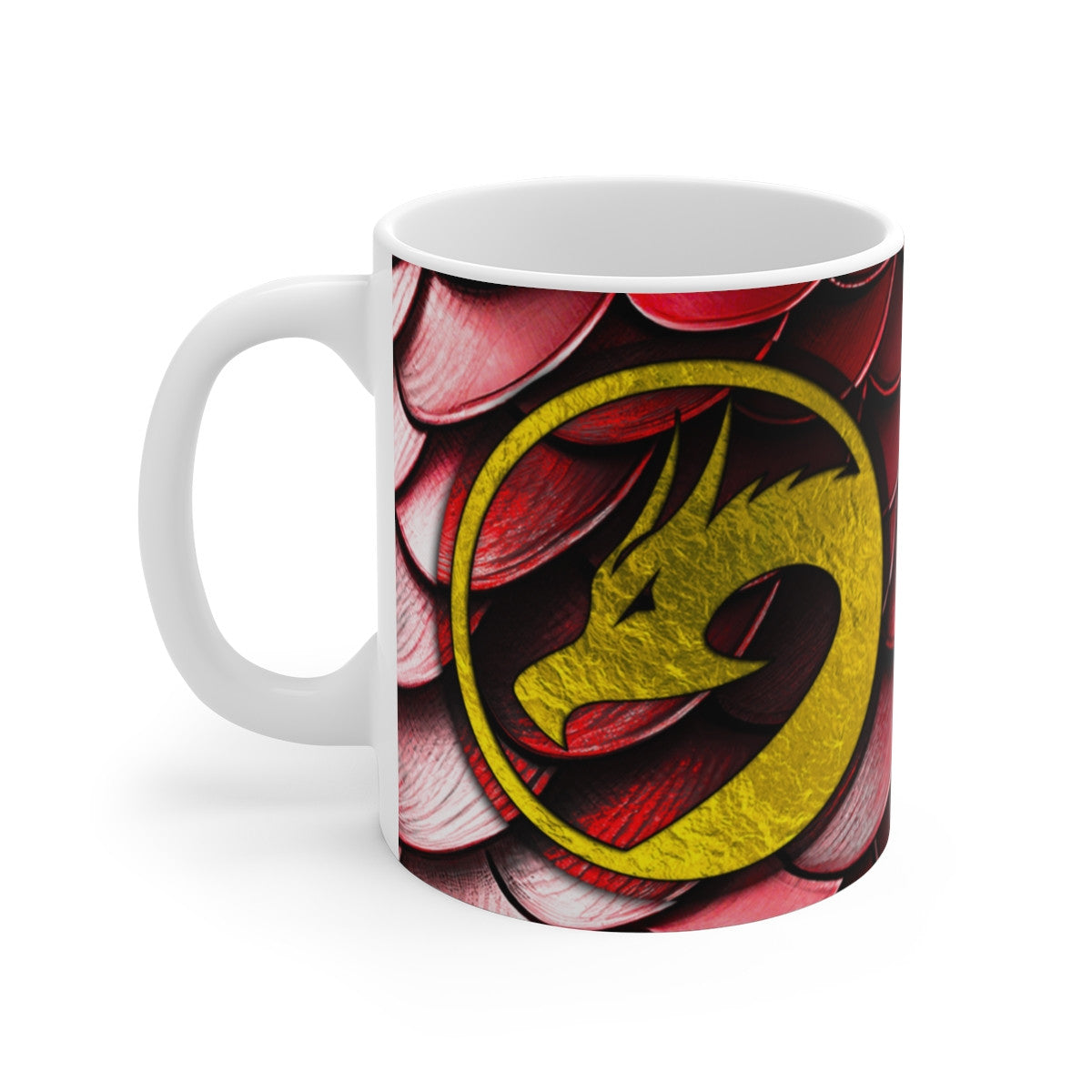Mug Dragon Légendaire - Tasse en Céramique avec Design Écailles et Emblème Doré,  Fantaisie et de Mythologie