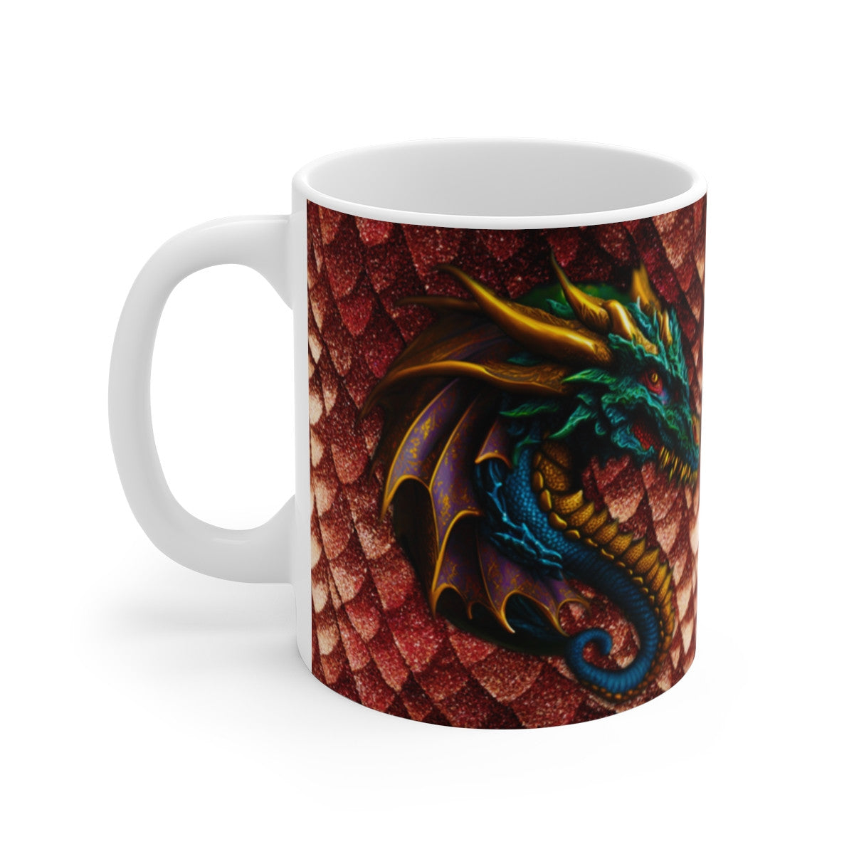 Mug Dragon Émeraude - Tasse en Céramique avec Design Puissant, Idéale pour les Passionnés de Fantasy