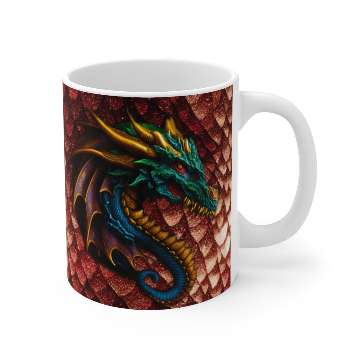 Mug Dragon Émeraude - Tasse en Céramique avec Design Puissant, Idéale pour les Passionnés de Fantasy