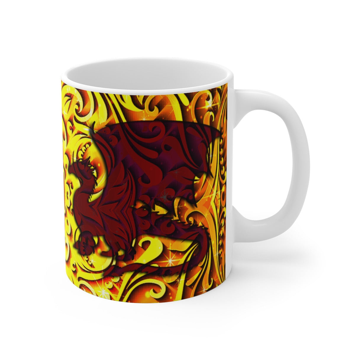 Mug Dragon Royal - Tasse en Céramique avec Design Élégant et Doré, Idéale pour les Passionnés de Fantasy