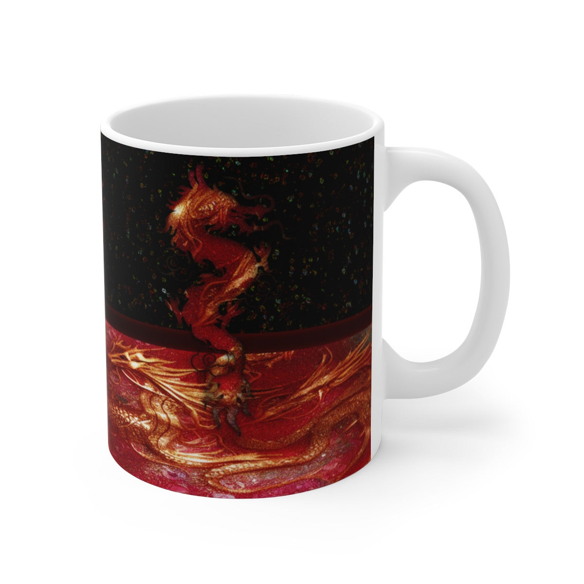 Mug Dragon Céleste - Tasse en Céramique avec Dragon Mystique et Fond Étoilé,  Fantasy et de Symbolisme Oriental