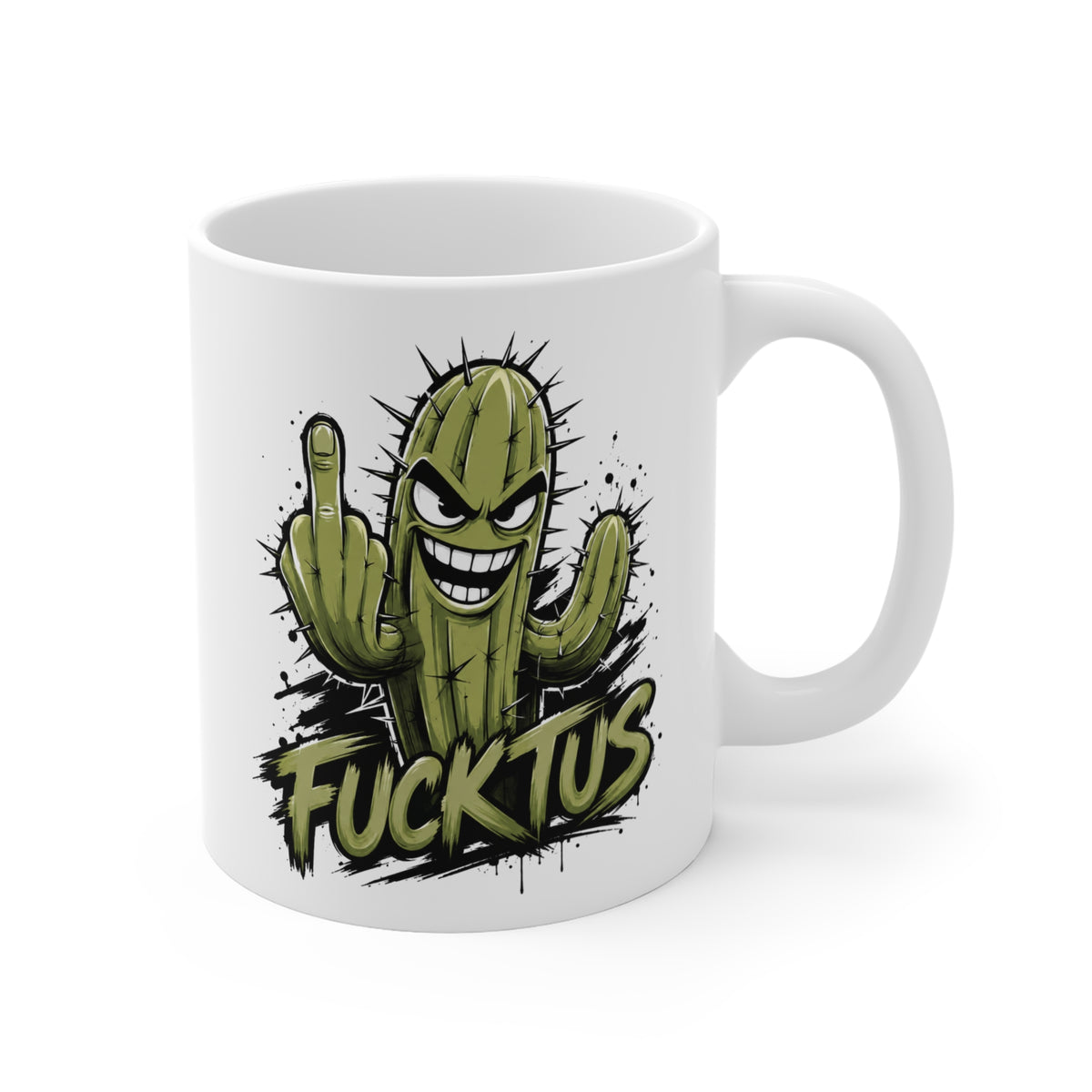 Mug Humour Cactus Doigt d’Honneur – Fucktus – Tasse Drôle Insolente et Décalée – Cadeau Original Homme Femme