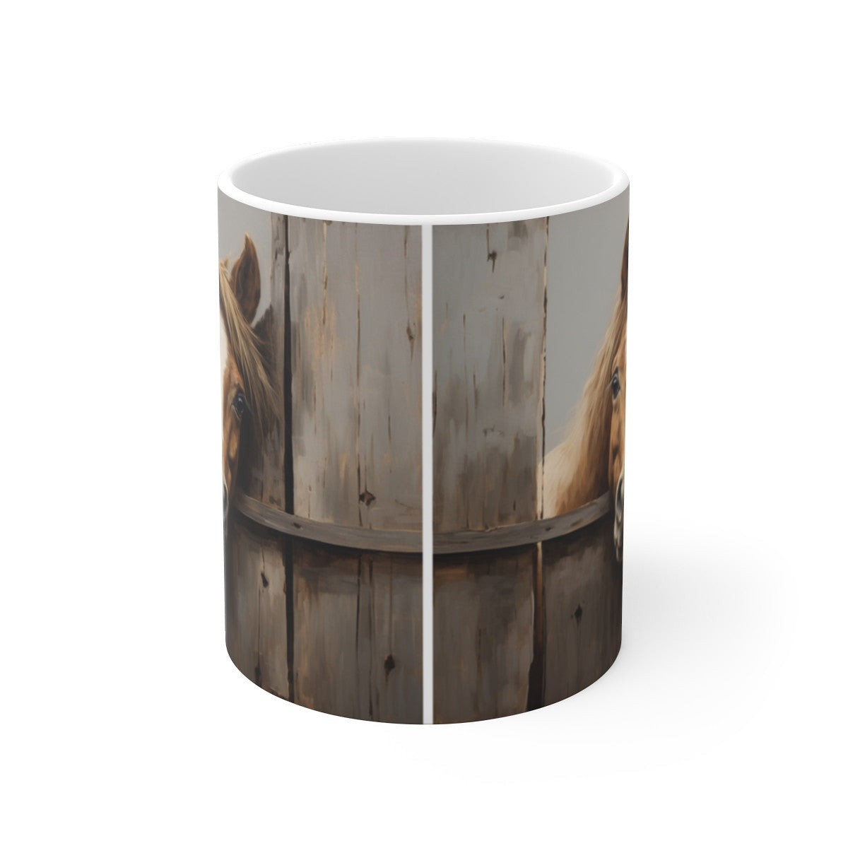 Mug Cheval Rustique - Tasse en Céramique avec Portrait Équestre, Idéale pour les Amoureux des Animaux et de la Campagne