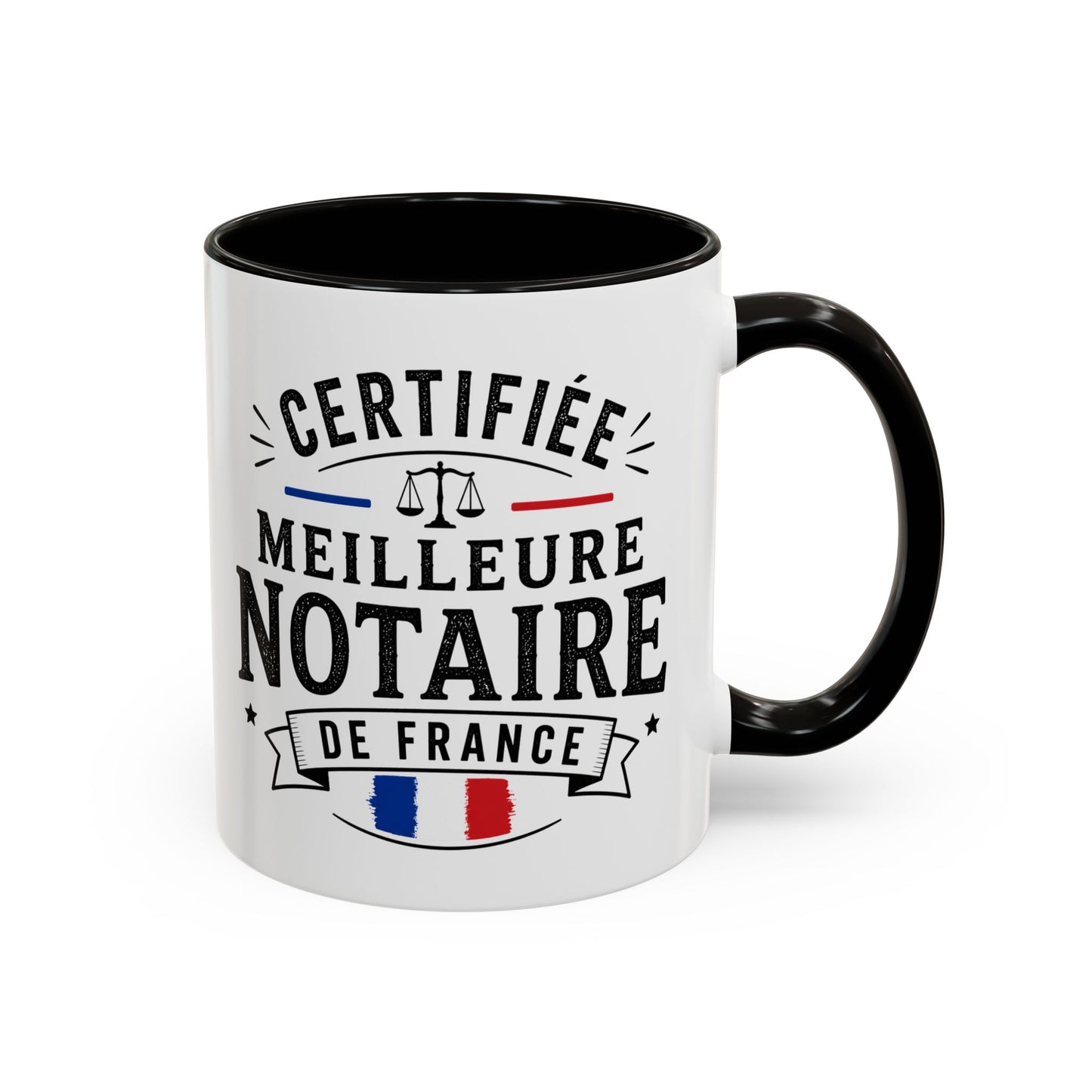 Mug Notaire Femme – Tasse Métier Juridique Justice Droit – Idée Cadeau Original Professionnelle France Noir Bleu Rouge