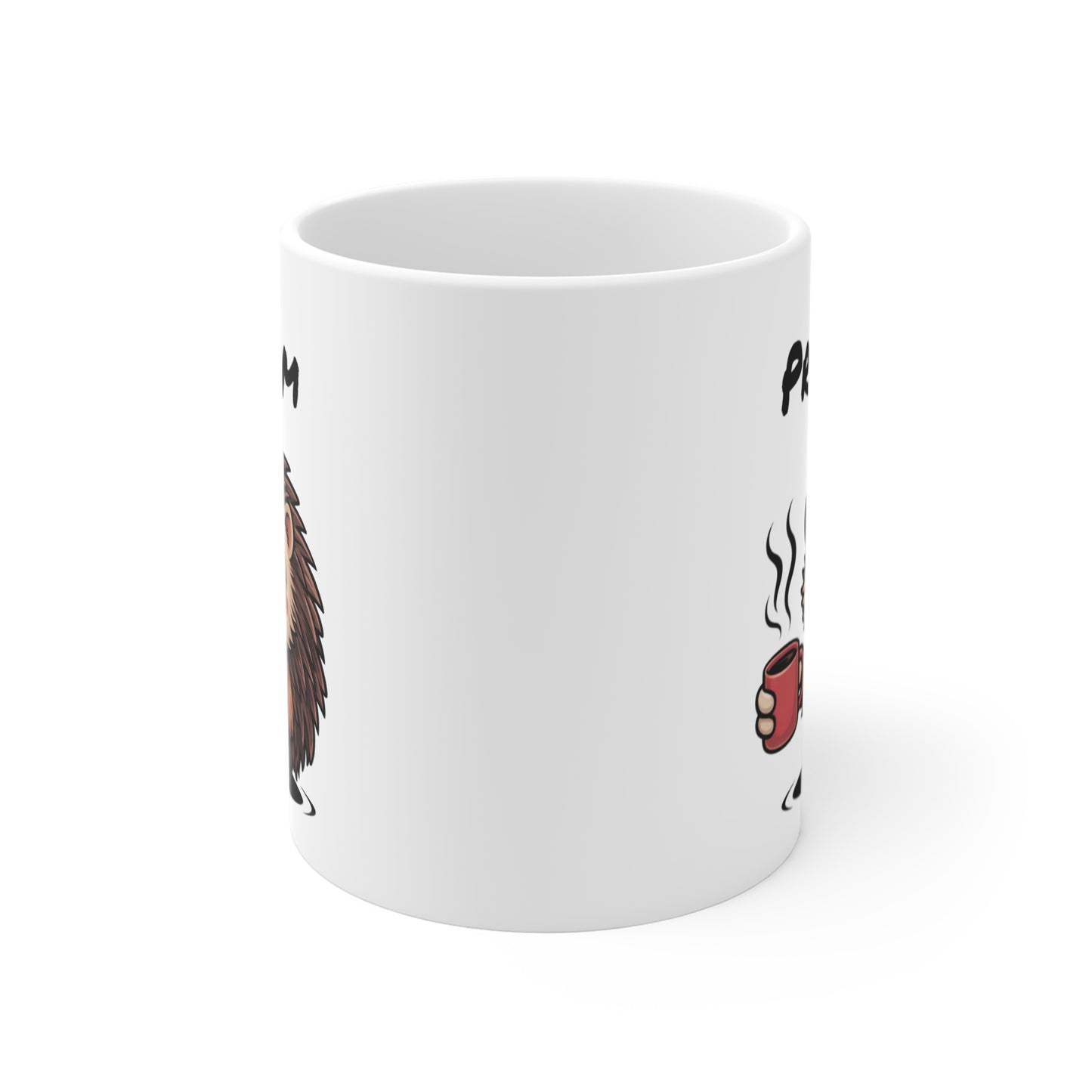 Tasse Personnalisable Hérisson Fatigué – Mug Humour Café Matin Difficile – Cadeau Drôle Prénom 325ml