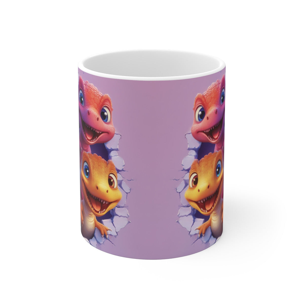 Mug Dino Squad - Tasse en Céramique avec Quatre Dinosaures Adorables, Fun et Couleurs à Vos Matins