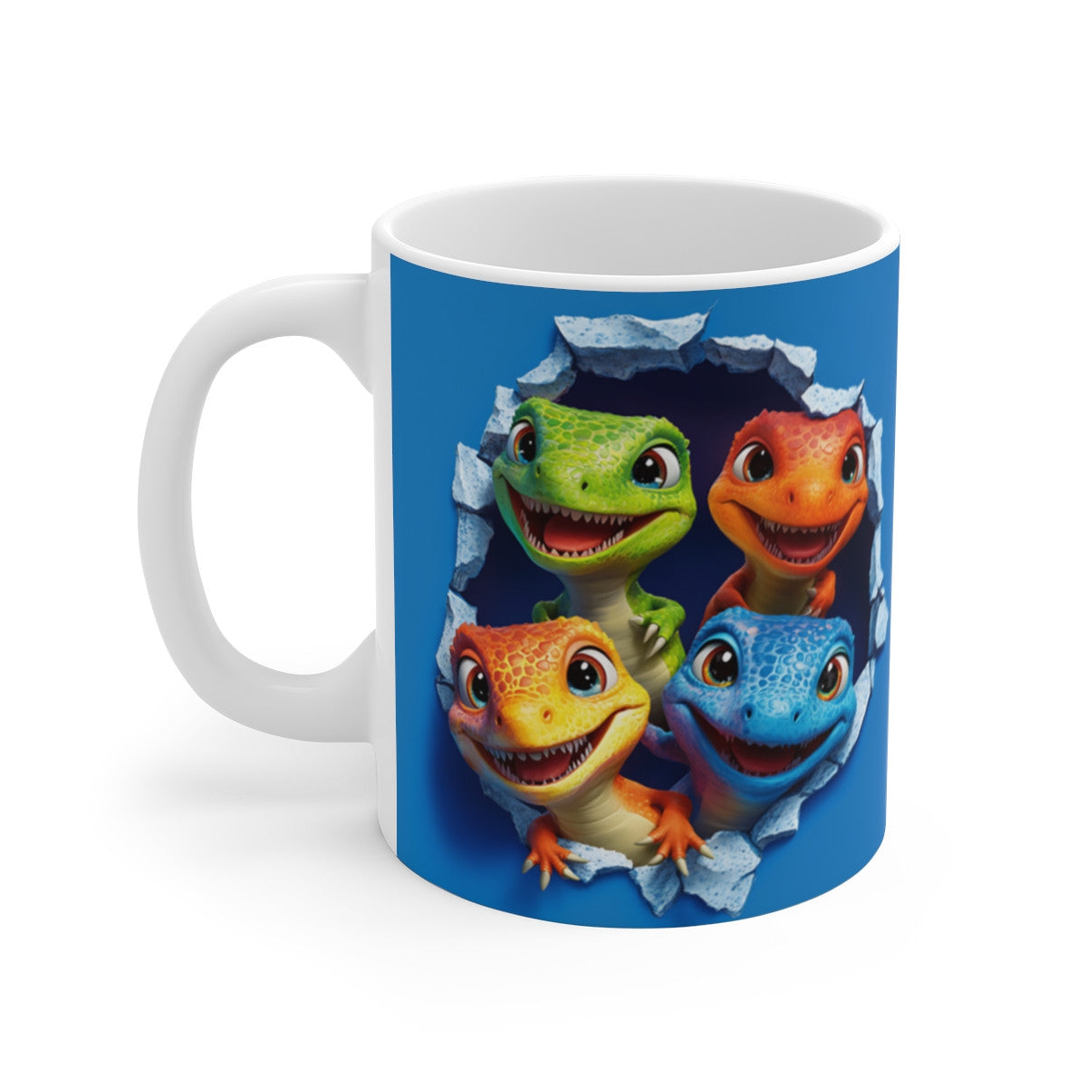 Mug Dinos Fous - Tasse en Céramique avec Quatre Dinos Rigolos,  Passionnés de Préhistoire et de Designs Fun