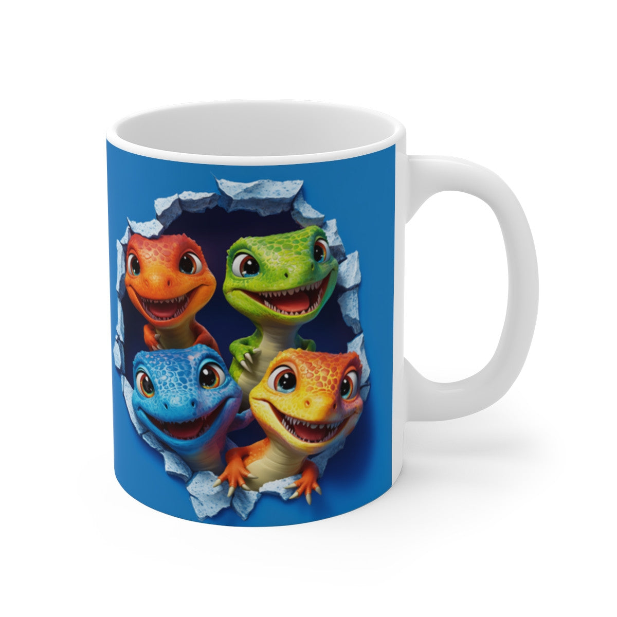 Mug Dinos Fous - Tasse en Céramique avec Quatre Dinos Rigolos,  Passionnés de Préhistoire et de Designs Fun
