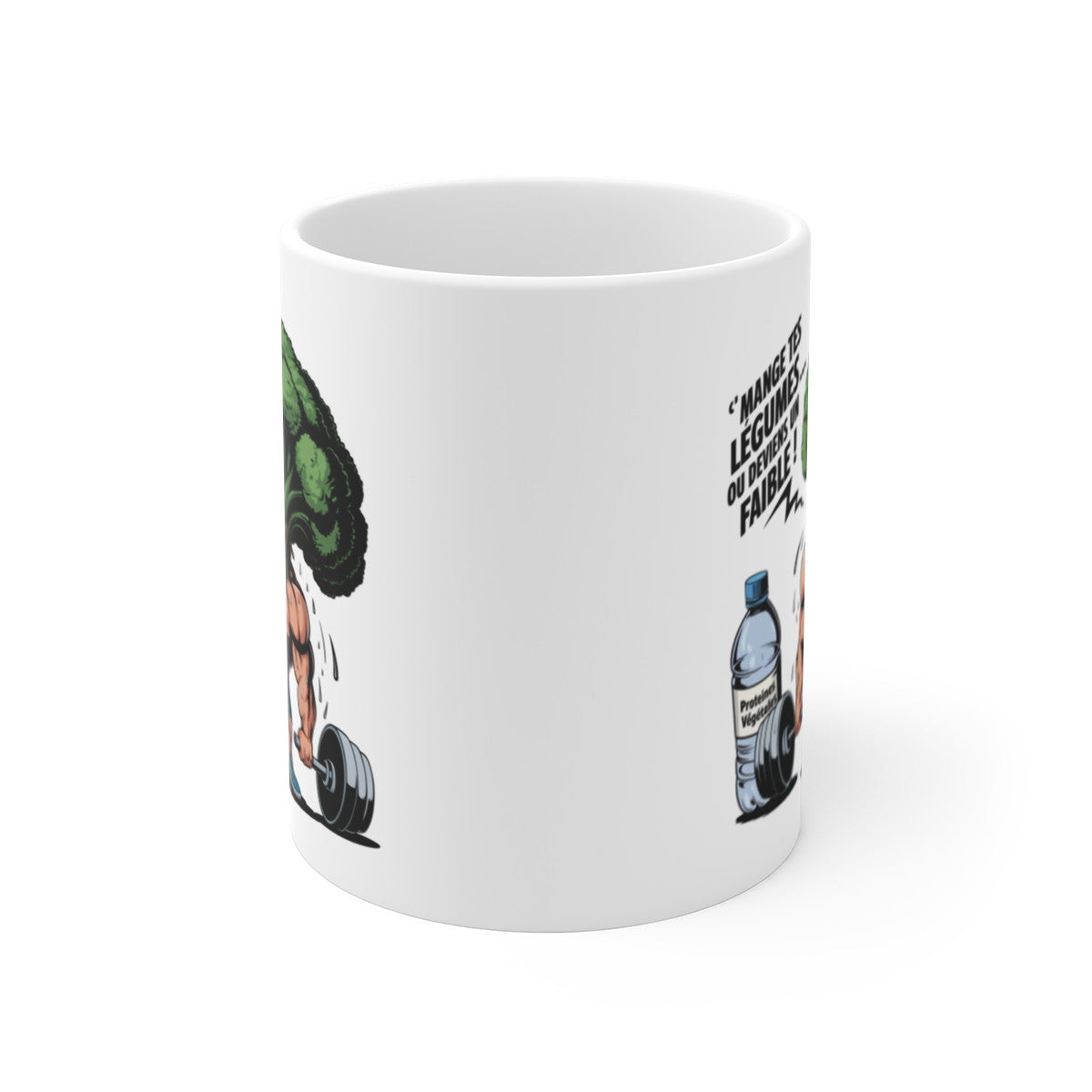 Mug Tasse Drôle  Brocoli Musculation "Mange Tes Légumes… Ou Deviens Un Faible !" – Humour Fitness & Nutrition