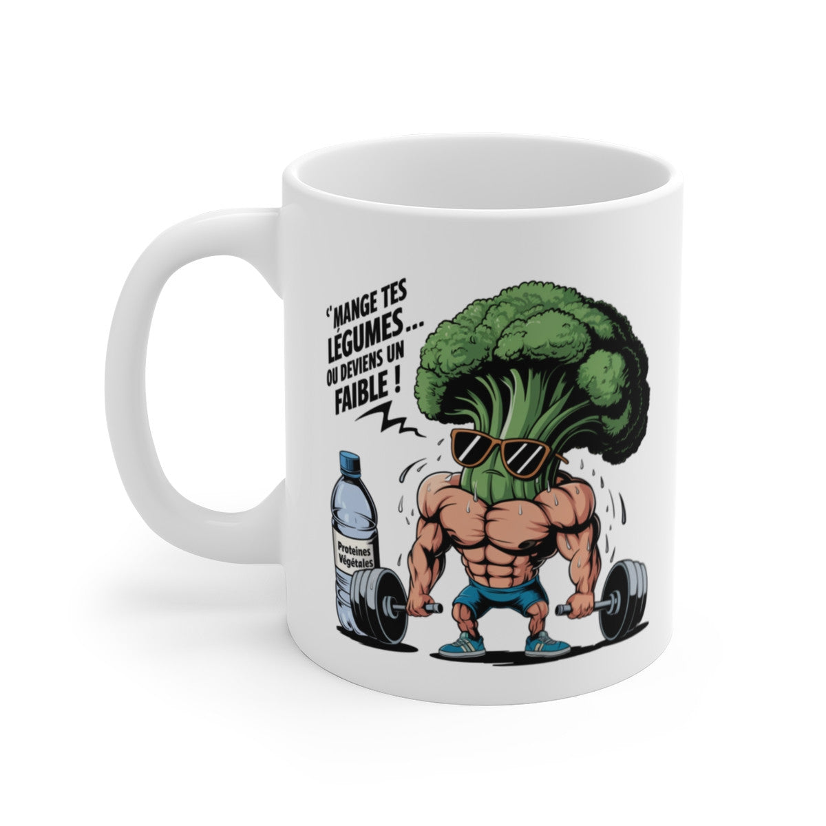 Mug Tasse Drôle  Brocoli Musculation "Mange Tes Légumes… Ou Deviens Un Faible !" – Humour Fitness & Nutrition