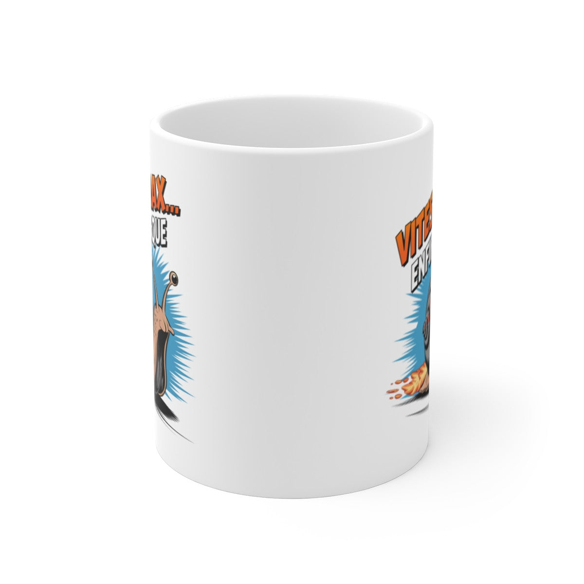 Mug Tasse Animal Drôle Vitesse Max... Enfin Presque  Humour Design Décalé & Escargot Turbo Idée Cadeau