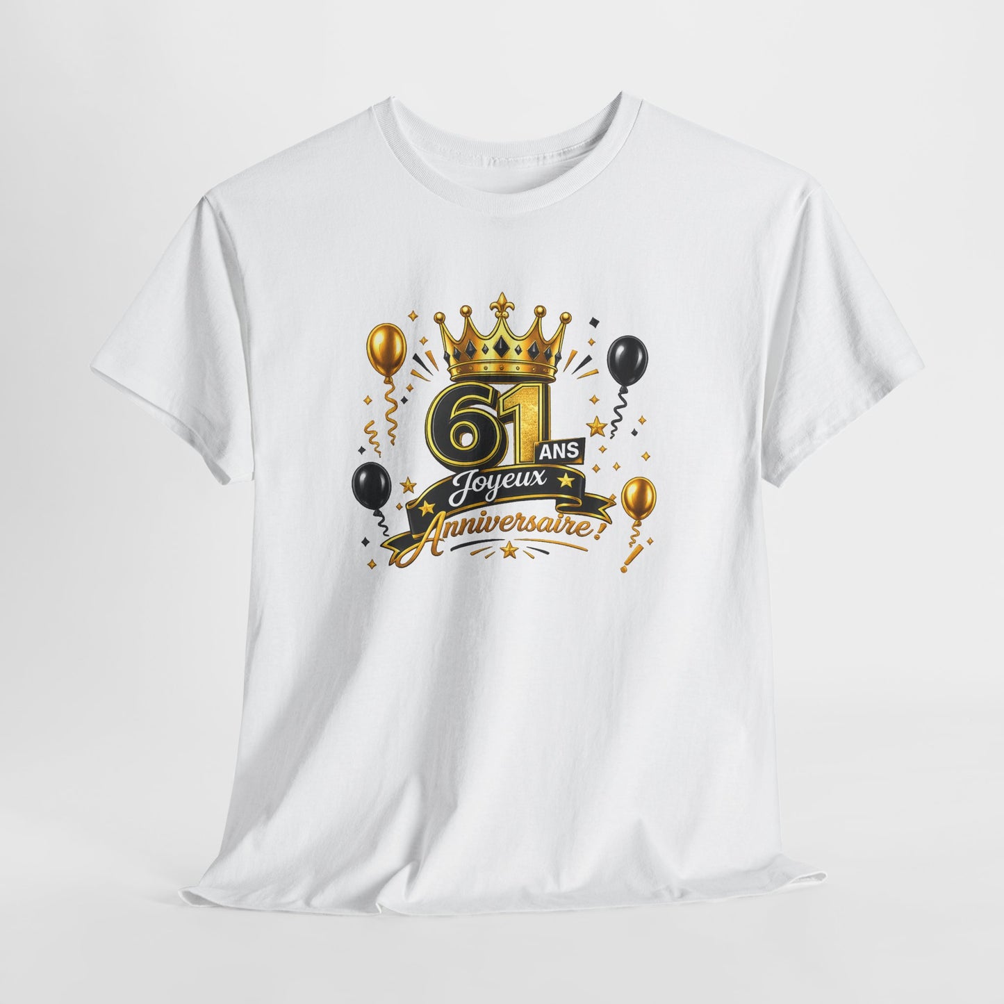 Tee Shirt Anniversaire 61 Ans Homme et Femme – Joyeux Anniversaire – Cadeau 61 Ans