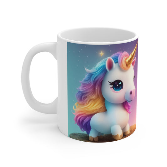 Mug Arc-en-Ciel Licorne - Tasse Magique 325ml - Cadeau Féérique, Fantaisie, Enfant & Fan de Contes