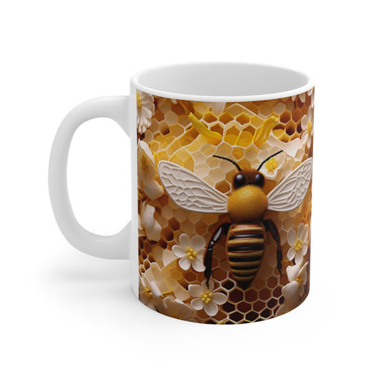 Mug Abeille & Miel - Tasse Nature 325ml - Cadeau Apiculteur, Passionné de Nature & Pollinisateurs