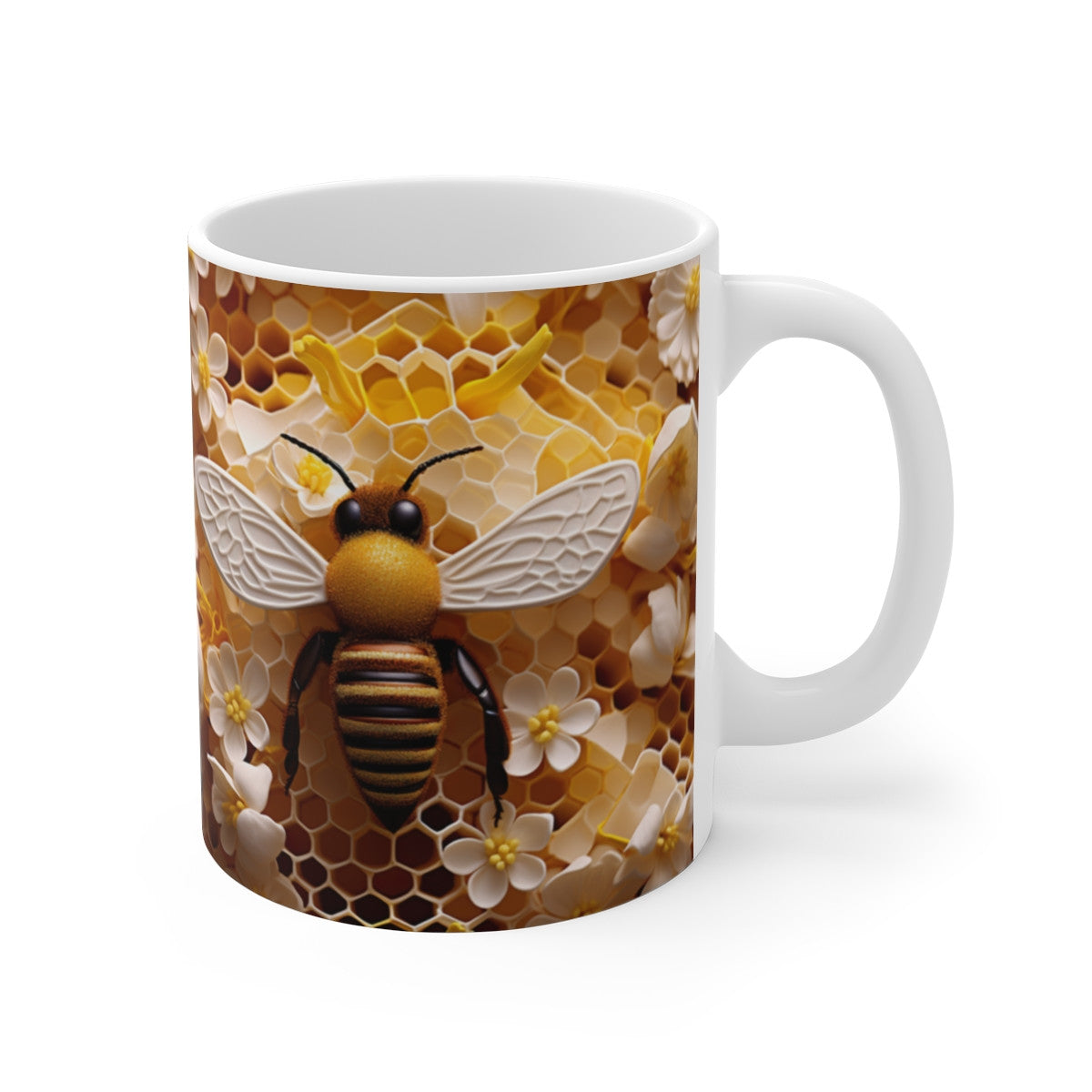 Mug Abeille & Miel - Tasse Nature 325ml - Cadeau Apiculteur, Passionné de Nature & Pollinisateurs