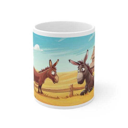 Mug Âne Rigolo - Tasse Campagne 325ml - Cadeau Humour, Fermier & Amoureux des Animaux
