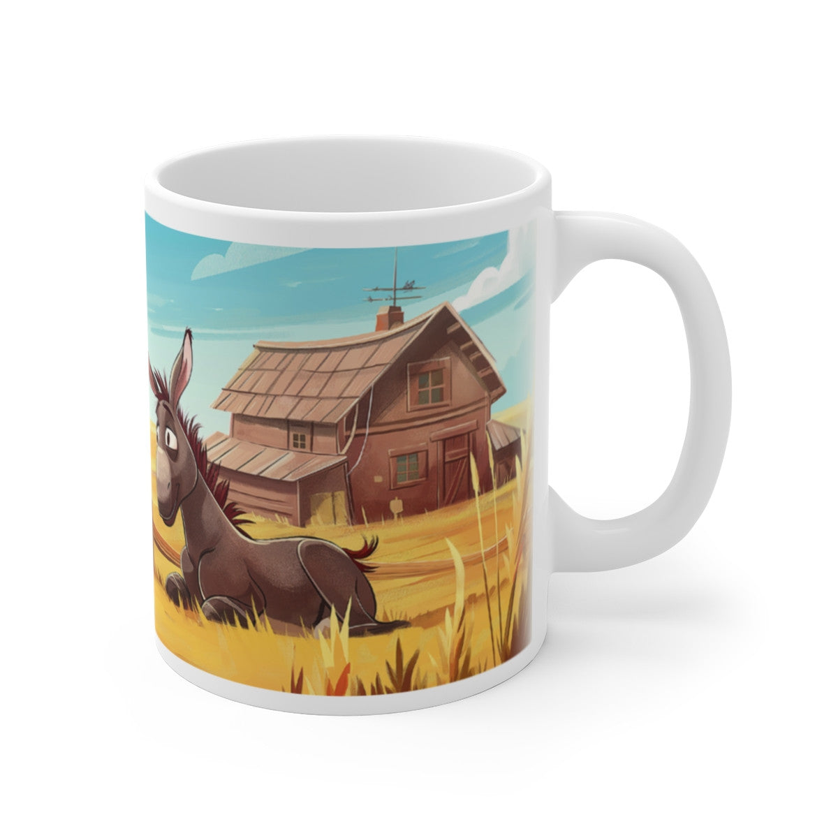 Mug Âne Rigolo - Tasse Campagne 325ml - Cadeau Humour, Fermier & Amoureux des Animaux