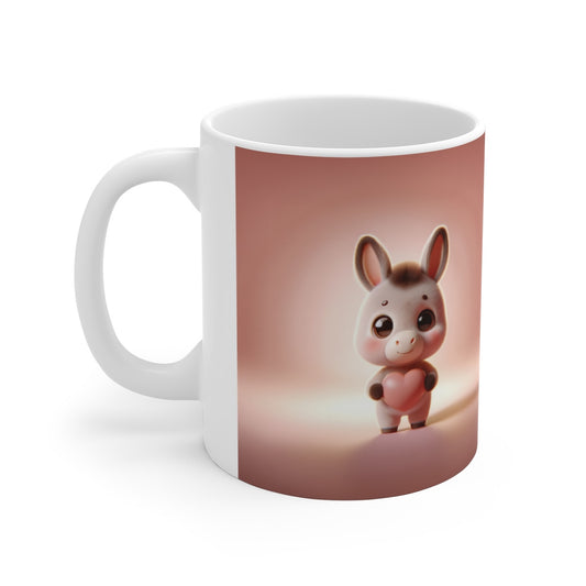 Mug Tasse Âne Mignon - Tasse Câline 325ml - Cadeau Doux, Amoureux des Animaux & Campagne