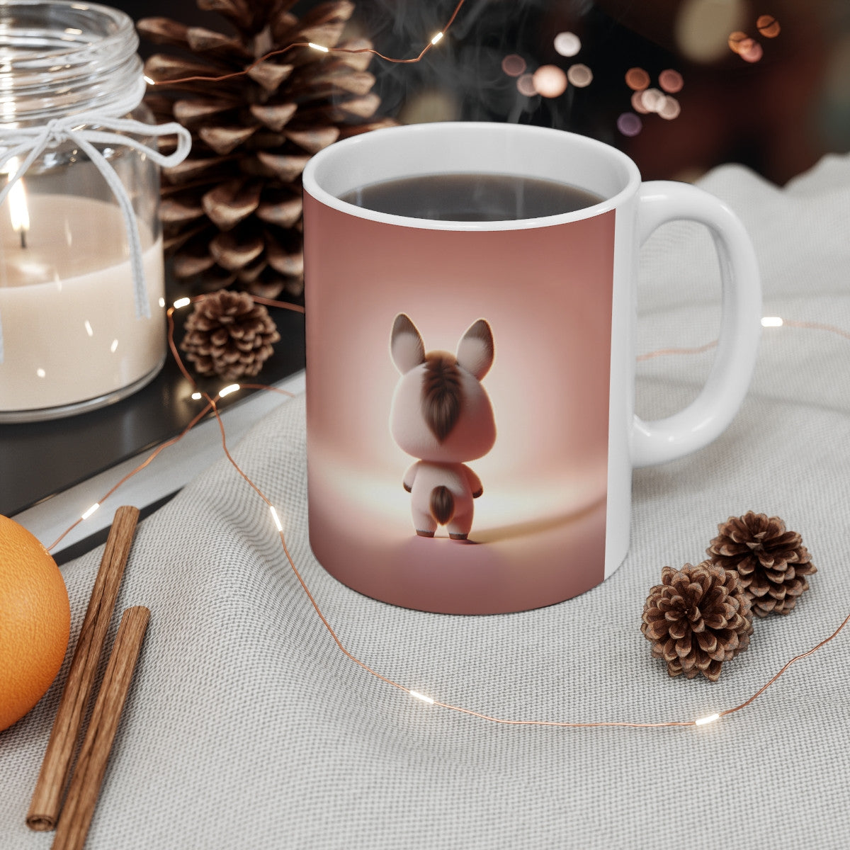 Mug Tasse Âne Mignon - Tasse Câline 325ml - Cadeau Doux, Amoureux des Animaux & Campagne