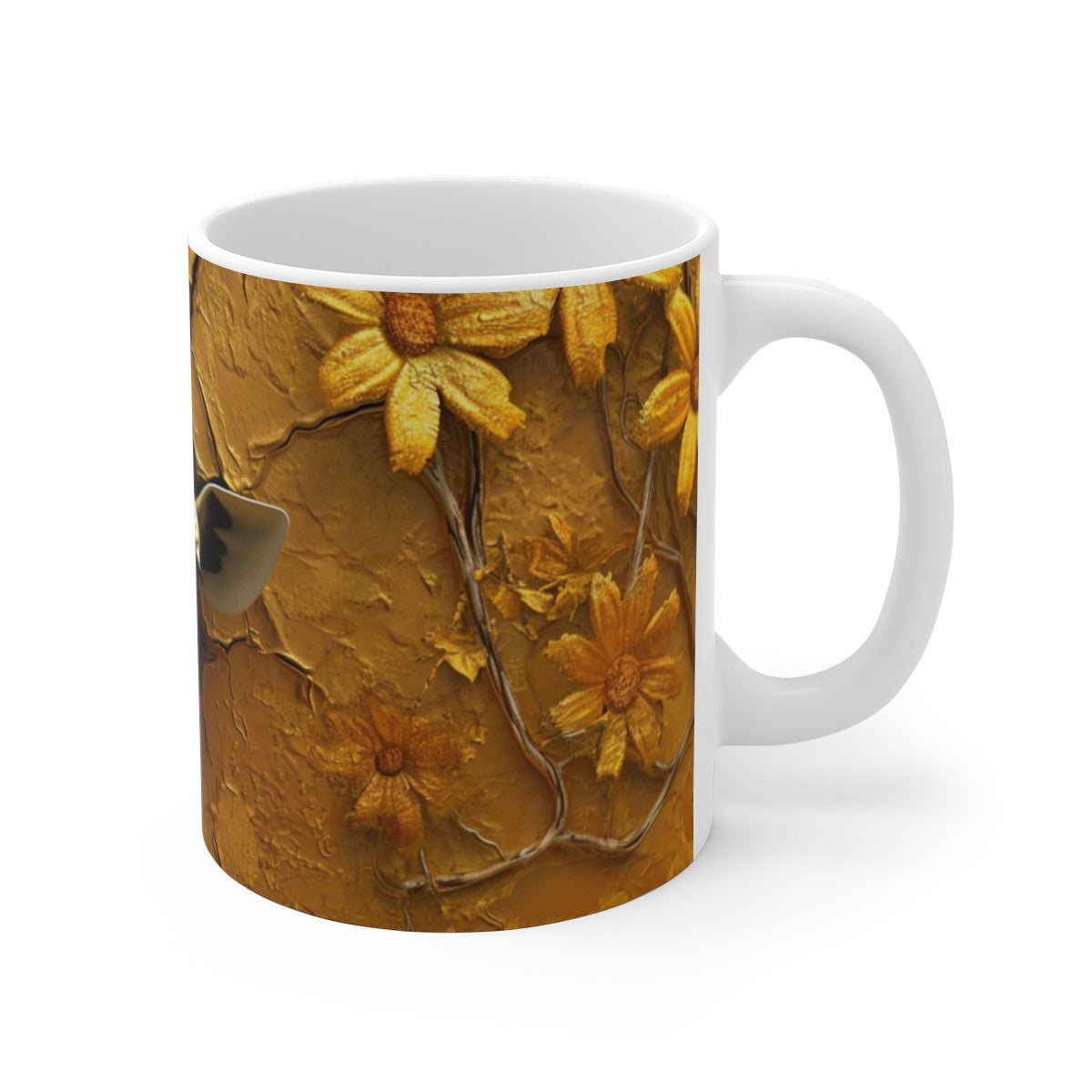 Mug Girafe  Animal Percée - Tasse Jungle Dorée 325ml - Cadeau Animaux Sauvages & Nature