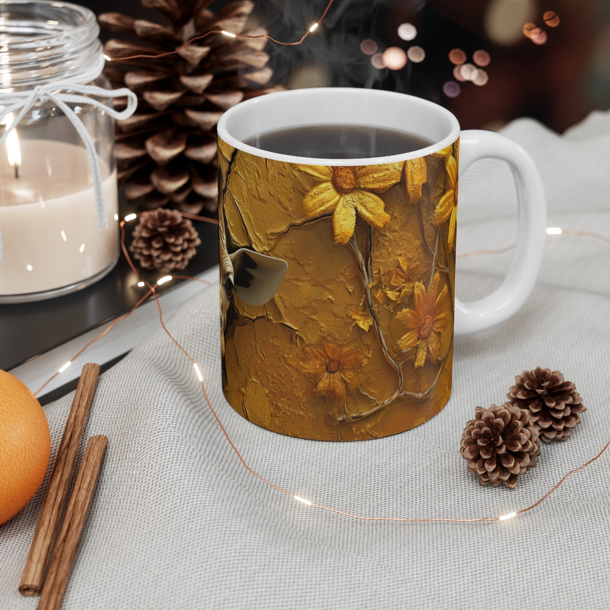 Mug Girafe  Animal Percée - Tasse Jungle Dorée 325ml - Cadeau Animaux Sauvages & Nature