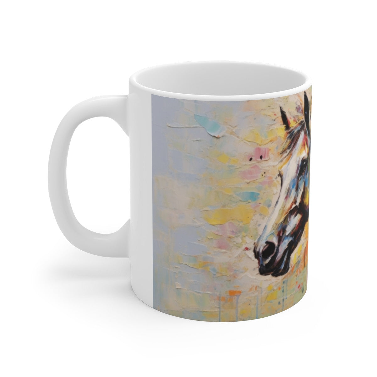 Mug Tasse Cheval Peinture - Tasse Équestre Artistique 325ml - Cadeau Passionné d'Équitation & Art