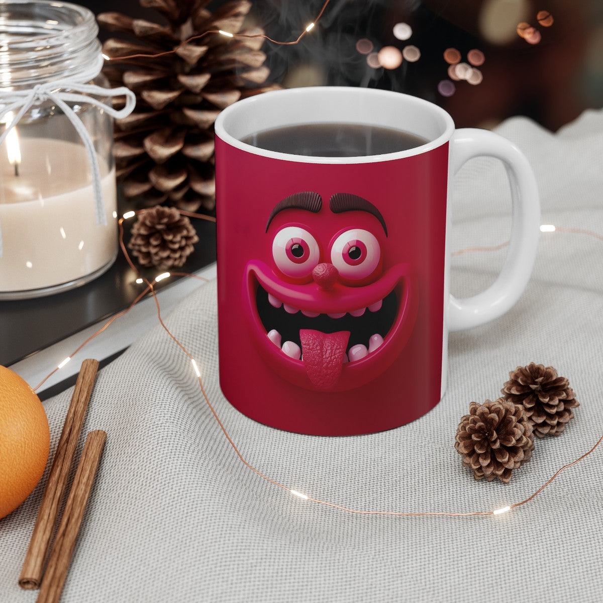 Mug Tasse Monstre Fou - Rouge Tasse Fun Déjantée 325ml - Cadeau Humour & Bonne Humeur