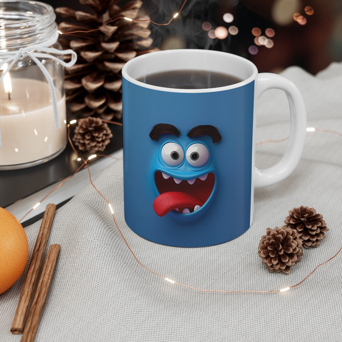 Mug Monstre Bleu - Tasse Fun & Drôle 325ml - Cadeau Humour, Bureau, Ami Blagueur