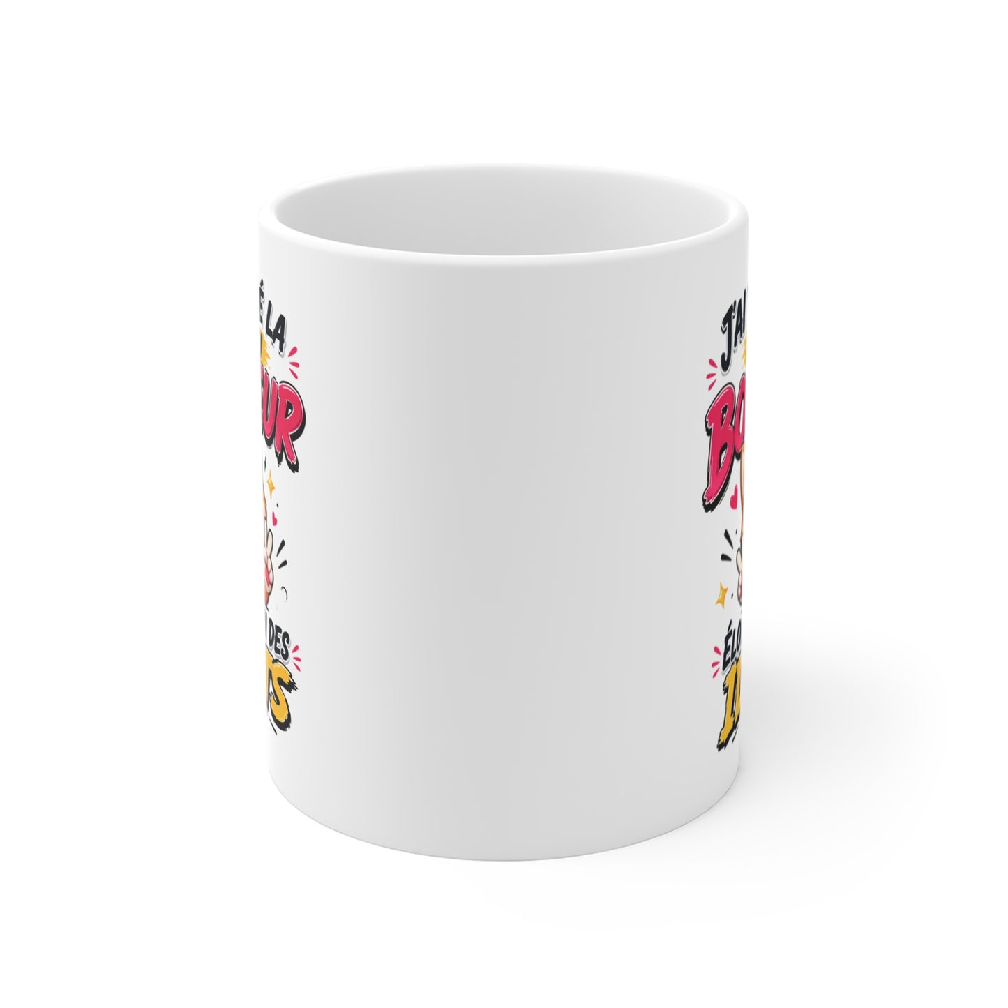 Tasse J’ai Trouvé La Clef Du Bonheur Éloigne Toi Des Idiots – Mug Humour Chien Kawaii Cadeau Original 325ml