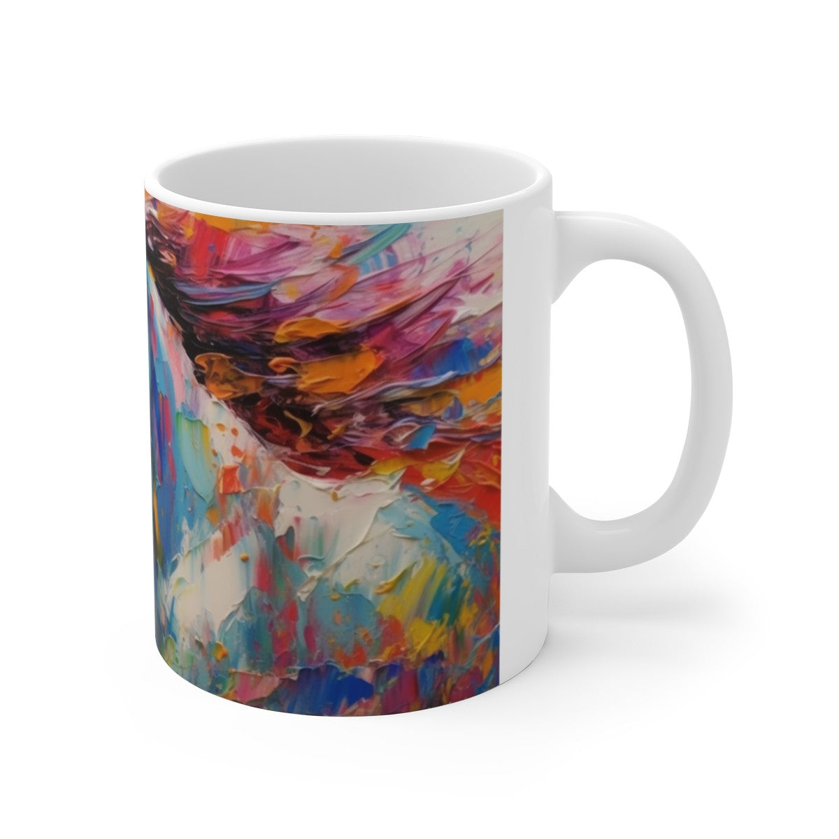 Mug Cheval Coloré - Tasse Équestre Peinture Acrylique - Cadeau Passion Équitation & Art Abstrait