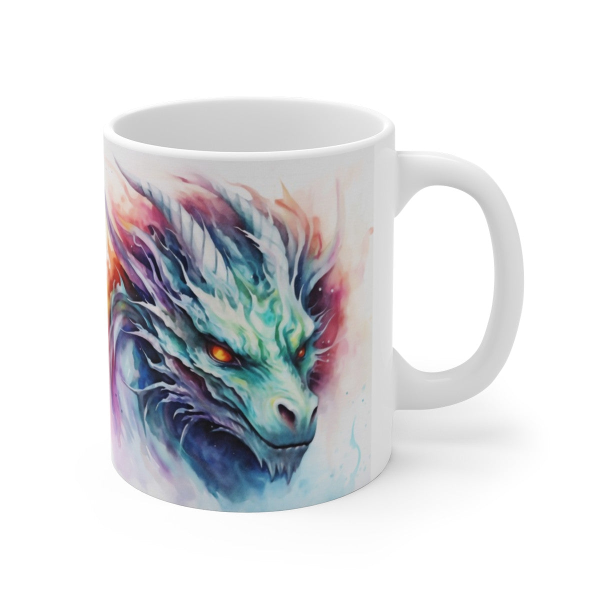 Mug Dragon Mystique - Aquarelle Éblouissante - Design Fantastique et Magique - Cadeau Geek & Fantasy