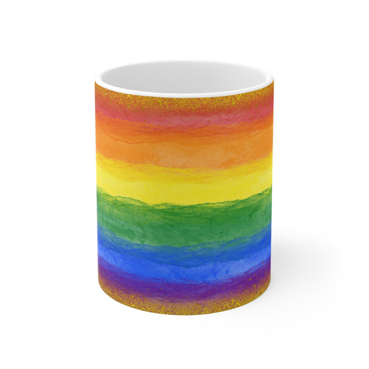 Mug Arc-en-Ciel - Design Aquarelle Vibrant - Cadeau Coloré et Positif - 325ml