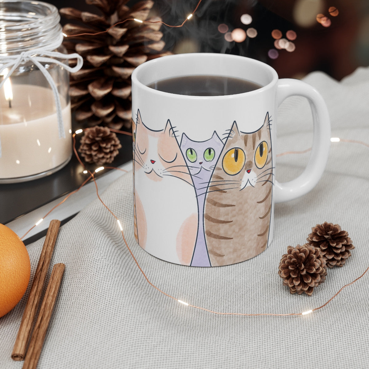 Mug Tasse Design Chatons Chats Animaux Adorables - Illustration Colorée - 325ml Céramique