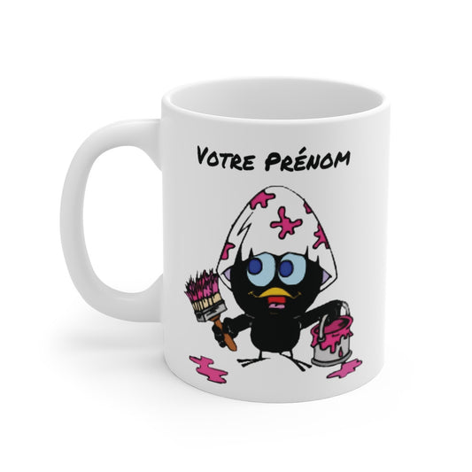 Mug Caliméro Peintre Personnalisable avec Prénom ou Texte idée cadeau tasse drôle 325ml
