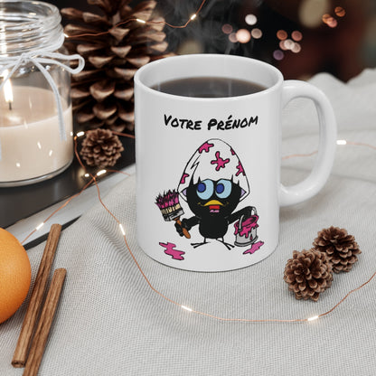 Mug Caliméro Peintre Personnalisable avec Prénom ou Texte idée cadeau tasse drôle 325ml