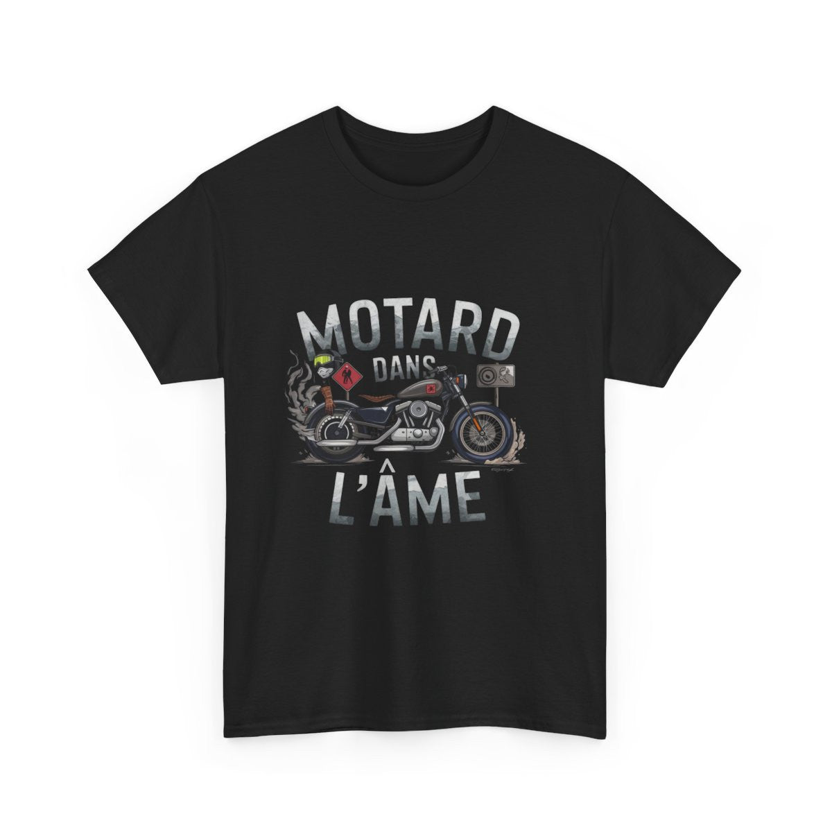 T Shirt Motard dans l'Âme – Esprit Biker – Moto Custom – Impression Premium – 100% Coton – Tailles S à 3XL