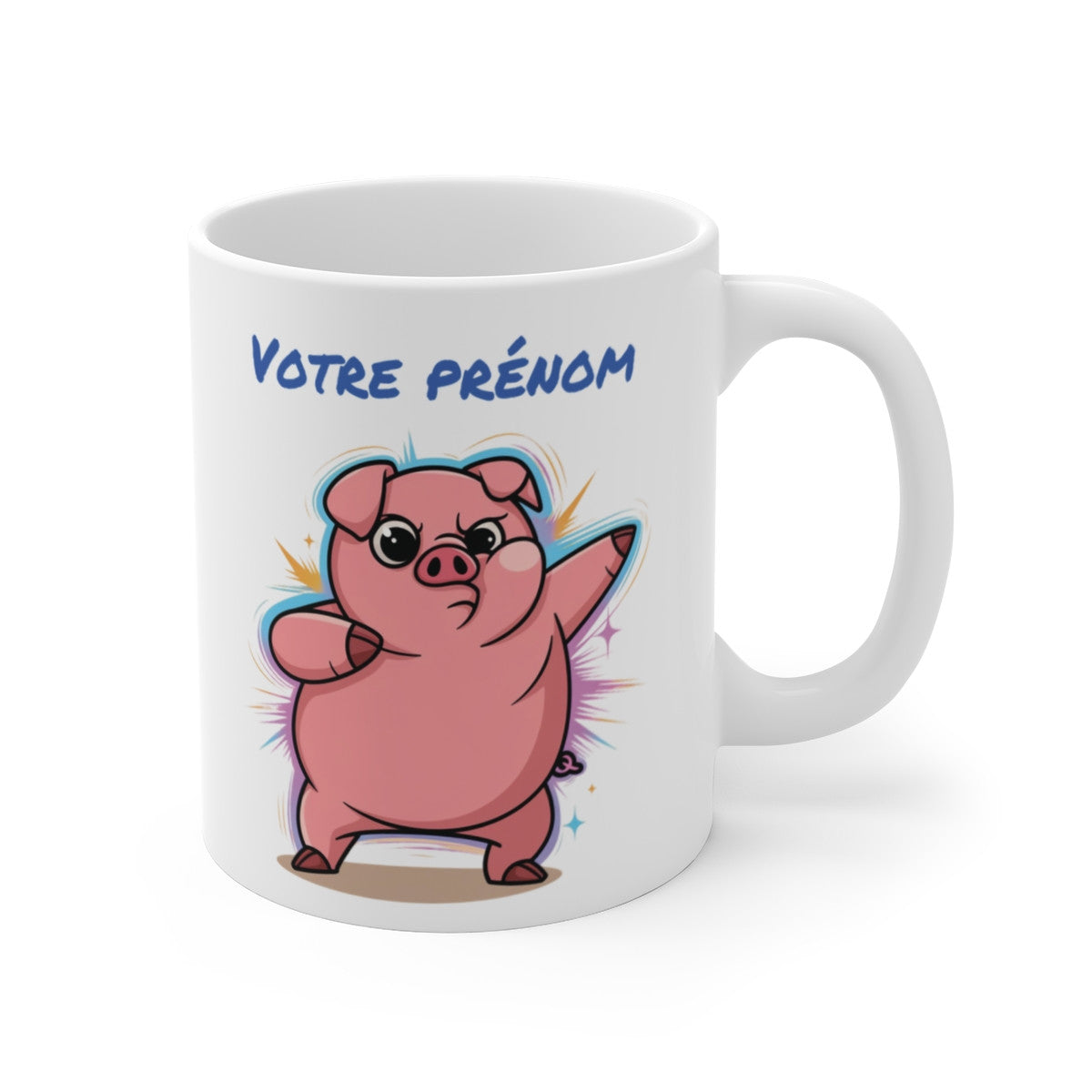 Mug Dab Cochon Personnalisable - Tasse Originale avec Prénom - Cadeau Fun et Unique - 325ml