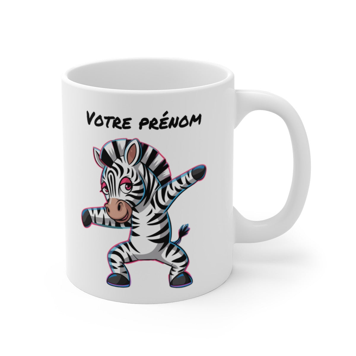 Mug Zèbre Dab Personnalisable - Tasse Originale et Fun - Cadeau Unique - 325ml