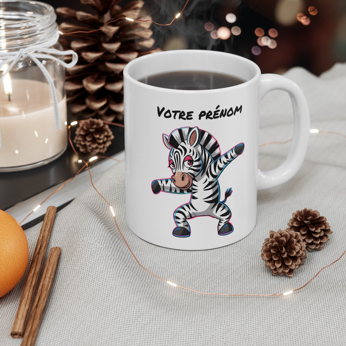 Mug Zèbre Dab Personnalisable - Tasse Originale et Fun - Cadeau Unique - 325ml